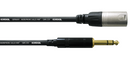 Cordial laitekaapeli 1,5 m, XLR-uros/¼'' stereoplugi
