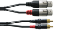 Cordial RCA / XLR-naaras kaapelipari, 3 m